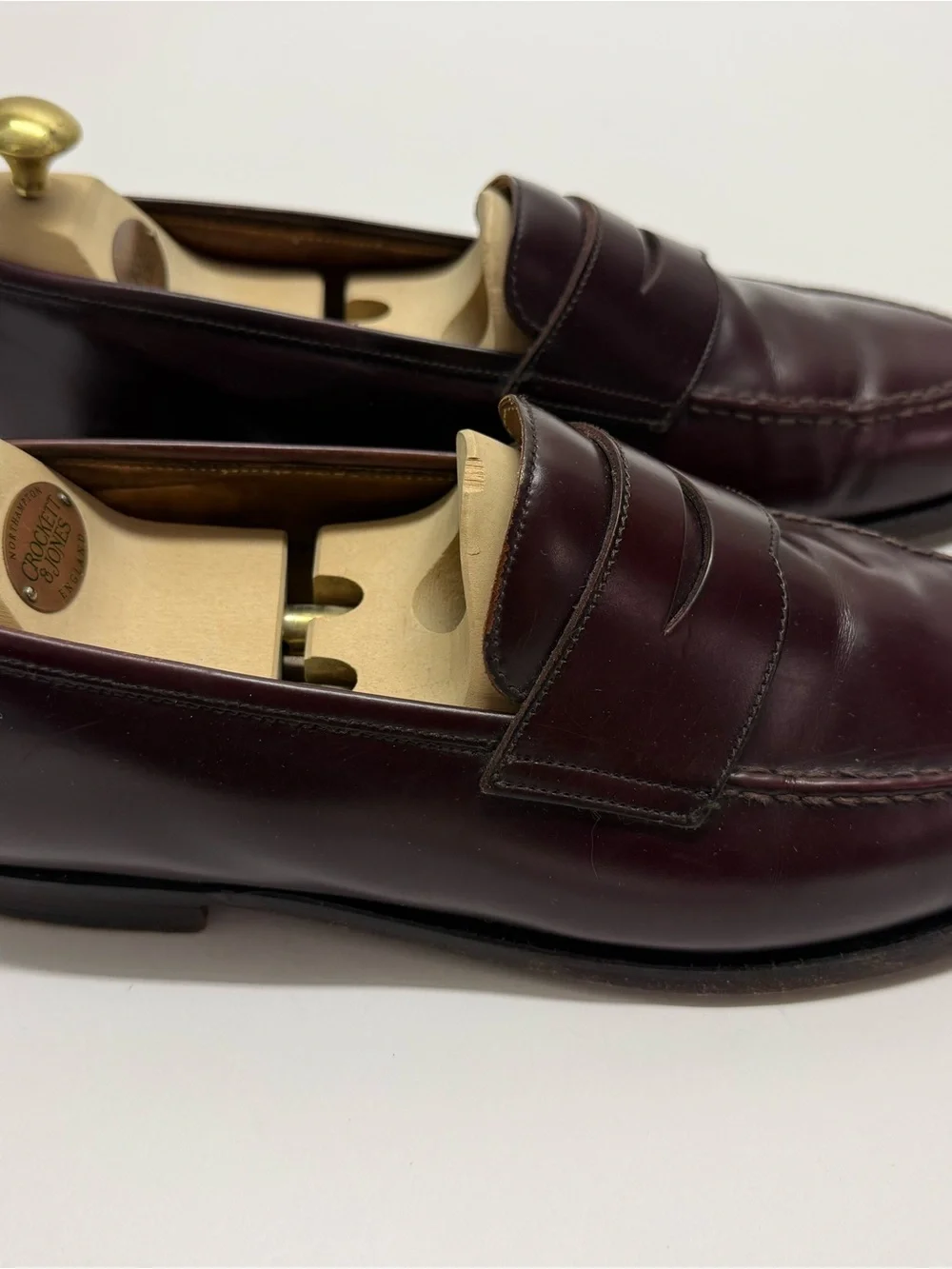 Crockett & Jones Men’s Cordovan Leather Penny Loafers
